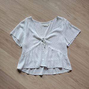 Propaganda Marah Top White Polka Dot Small, 100% Rayon